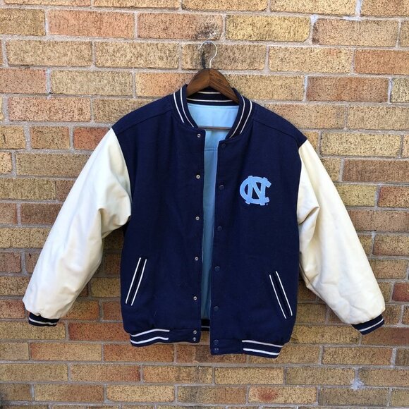 Vintage 1996 Mighty Mac Sports Reversible North Carolina UNC Varsity Jacket - Picture 8 of 15